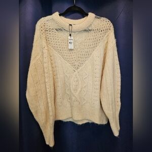 Women's Cream Colored NWT Express knit sweater Large